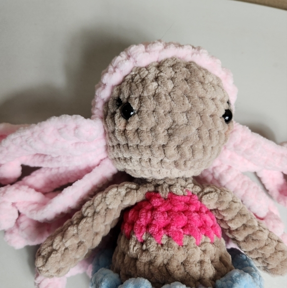 Handknit Chenille Chunky Knit Mermaid Plush 12" - Picture 3 of 6